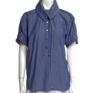 Gucci Blue Blouse reads size 40 but fits a small/medium woman